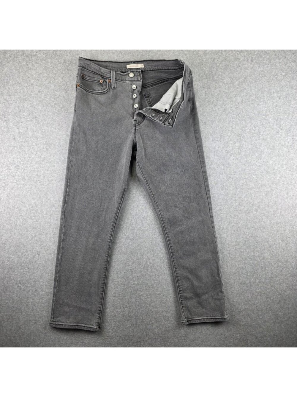 Levi's Wedgie Straight Jeans Womens 31 Gray High Rise Slim Straight Denim